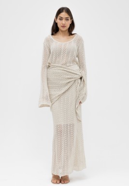 Beige 3 Piece Mesh Summer Set