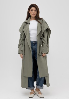 Olive Oversized Summer Trench
