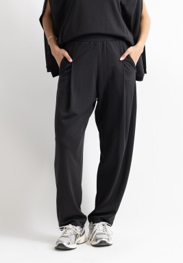 Black Relaxed Fit Sweat Pants