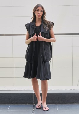 Black Sleeveless Jacket