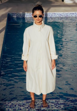 Light Beige Long Active Wear Jacket