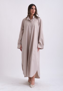 Vulture Poplin Jallabiya Ceramic - Light Grey