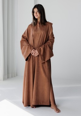Camel Suede Dishdasha Set 