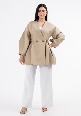 Beige Oversized Kimono Style Jacket 