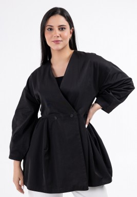 Black Oversized Kimono Style Jacket 