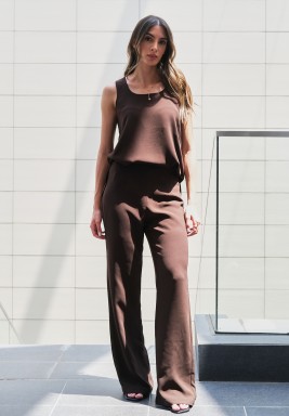 Brown Crepe Silk Top 