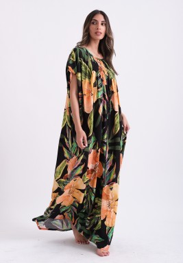 Floral Black Tropical Jallabiya