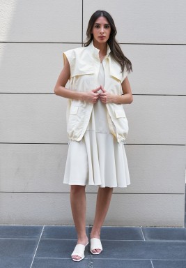 Butter Milk Sleeveless Jacket 