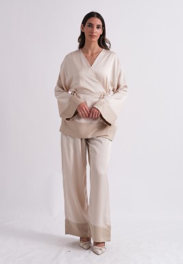 Soft Beige Belted Set 