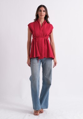 Maroon Belted Top 