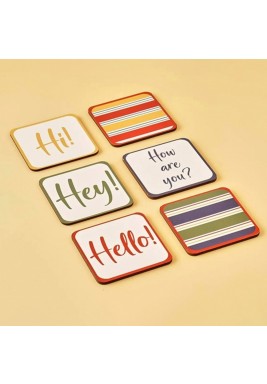 Bella Maison Hello Coasters Set 10 x 10 cm - 6 Pieces