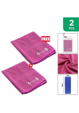 Hima Fast Dry Microfiber Towel - Pink (1 + 1 Free)