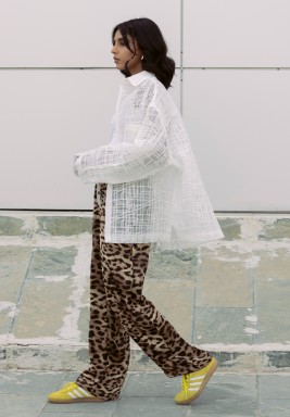 White Organza Oversized Shirt 