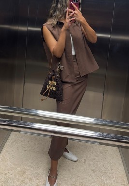 Denim Brown Set 