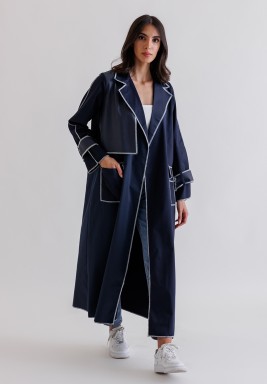 Navy Blue Trench Jacket 