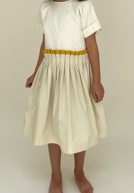 White & Beige Pleats Please Dress 