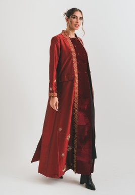 Burgundy Snow Fall Trench