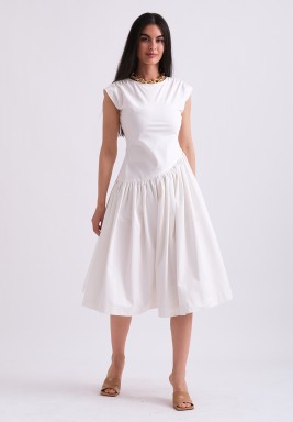 Drop Waist White Dress
