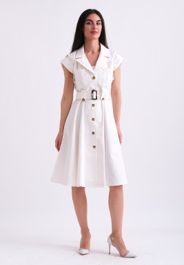 Cotton Belted Dress 