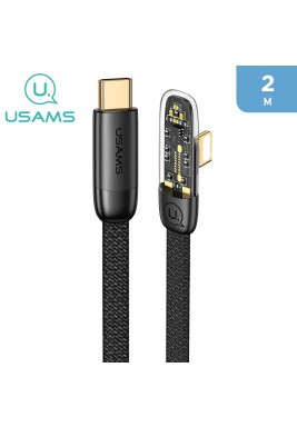 USAMS Right-angle Transparent Fast Charging & Data Cable - Iceflake Series 2m - 20 W