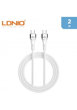 LDNIO 30W Type-C to Type-C Braided Charging Cable 2 m - White