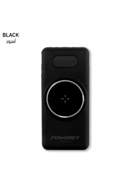 Powerey 10000 mAh Wireless Charging Power Bank - Black