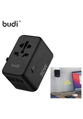 Budi Universal 30w Travel Charger Kit With 4 Type-C,1 Usb,1 World & Storage Box