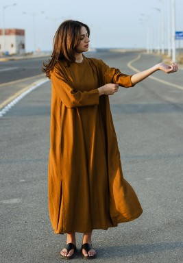 Brown Long Sleeves Cardigan