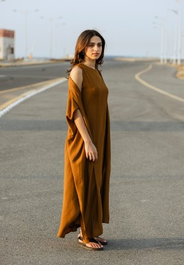 Brown Short Sleeves Cardigan