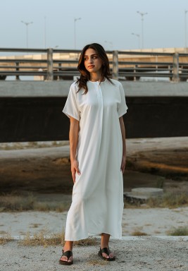 White Buttoned Dress 