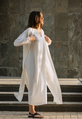 White Long Sleeves Cardigan