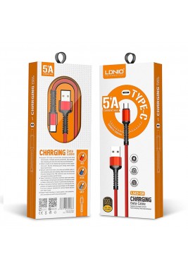 لدنيو - كيبل USB-A الى Type-C بطول 1 متر 2.4 امبير  - احمر