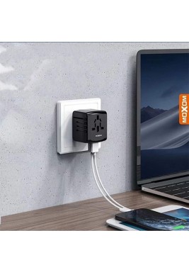 موكسوم - محول السفر المتعد مع شاحن USB