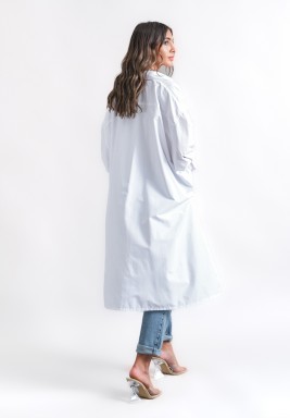 White Poplin Casual Shirt