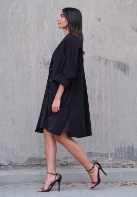 مجموعة جاكيت و فستان باللون الأسود