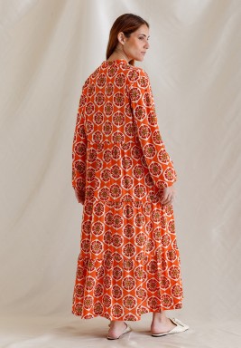 Orange Pattern Kaftan
