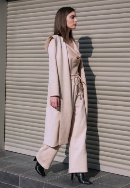 Beige Candice Suede Pants Cream