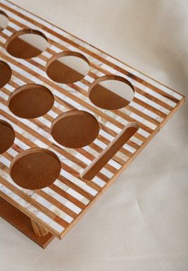 Mother Of Pearl Water Tray Striped / Large