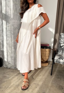 White Linen Dress