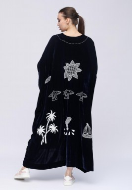 Blue Sunshine Velvet Koftan