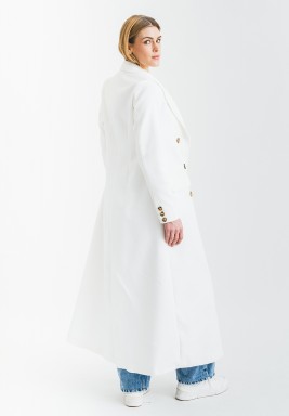 Off White Color Coat with Oversized Fit