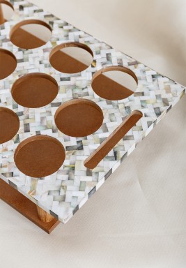 Mother Of Pearl Water Tray Chevron / Large