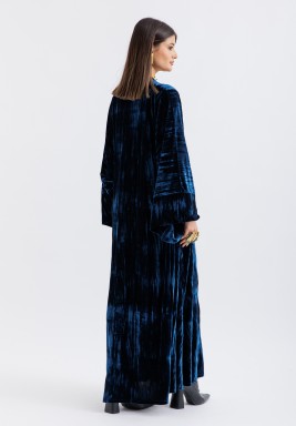 دراعة كحلي مخملية من لبدة