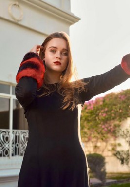 أساور من الفرو الطبيعي الروسي باللون الأحمر