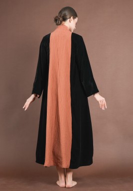 طقم قفطان أسود مخمل