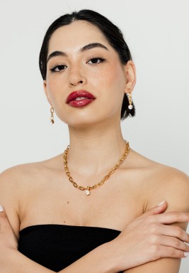 أقراط سلسلة ذهبية