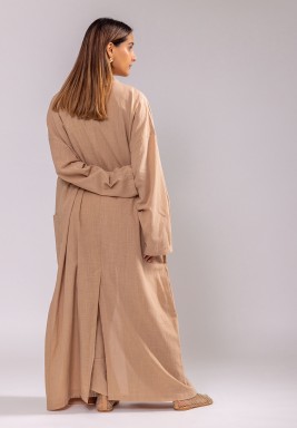 Beige Linen Bisht