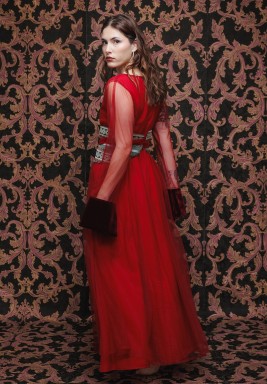 Burgundy Tulle Dress 