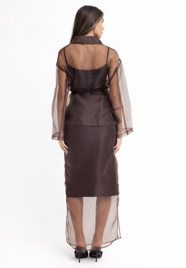 طقم قميص و تنورة من الأورجانزا