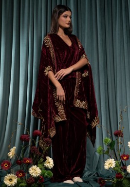 طقم كاب عنابي